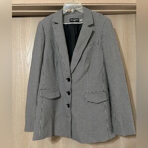 KARL LAGERFELD PARIS Houndstooth Check Blazer Women's Size 10 Business Travel